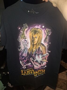 Labyrinth Graphic Tee with Jareth Artwork - Black